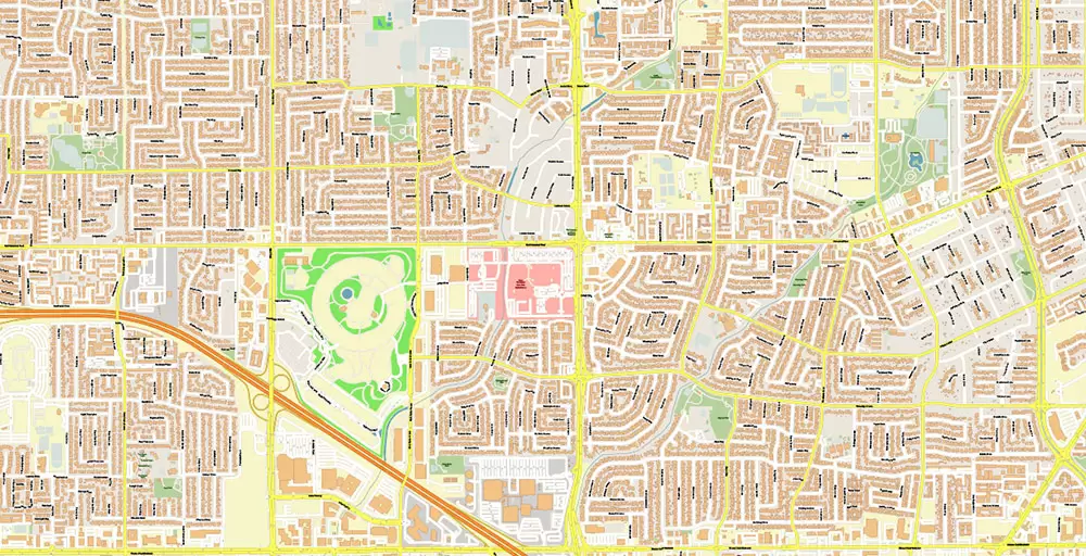 Silicon Valley California US City Vector Map Exact High Detailed editable Adobe Illustrator Street Map in layers