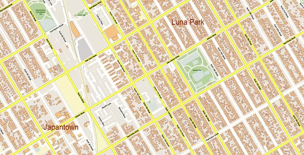 Silicon Valley California US City Vector Map Exact High Detailed editable Adobe Illustrator Street Map in layers