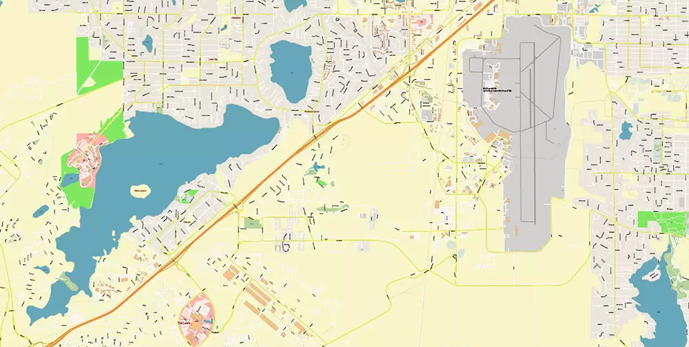 Tacoma Washington US City Vector Map Exact High Detailed editable Adobe Illustrator Street Map in layers