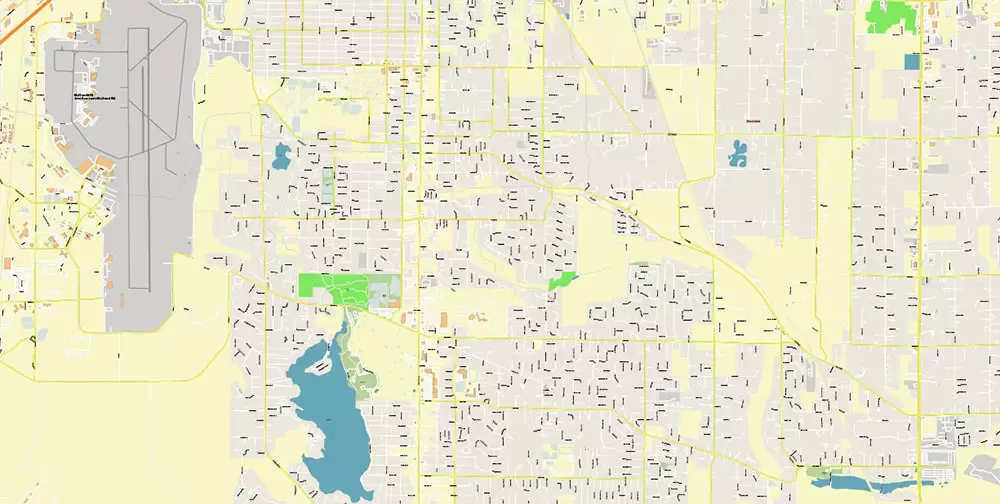 Tacoma Washington US City Vector Map Exact High Detailed editable Adobe Illustrator Street Map in layers