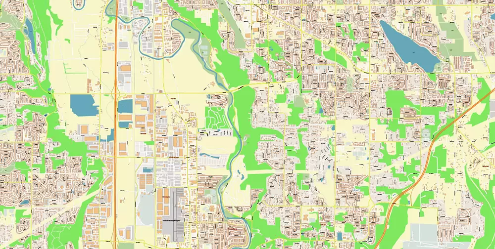 Tacoma Washington US City Vector Map Exact High Detailed editable Adobe Illustrator Street Map in layers
