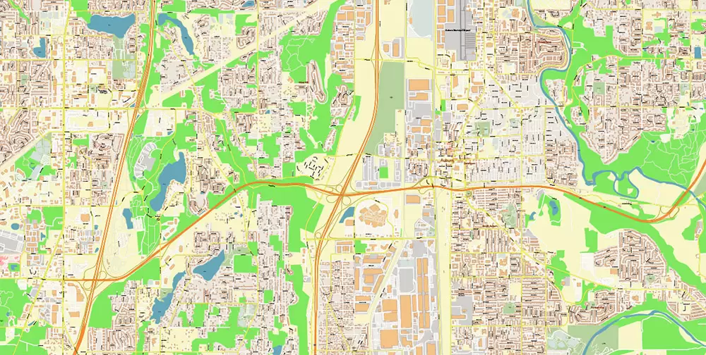 Tacoma Washington US City Vector Map Exact High Detailed editable Adobe Illustrator Street Map in layers