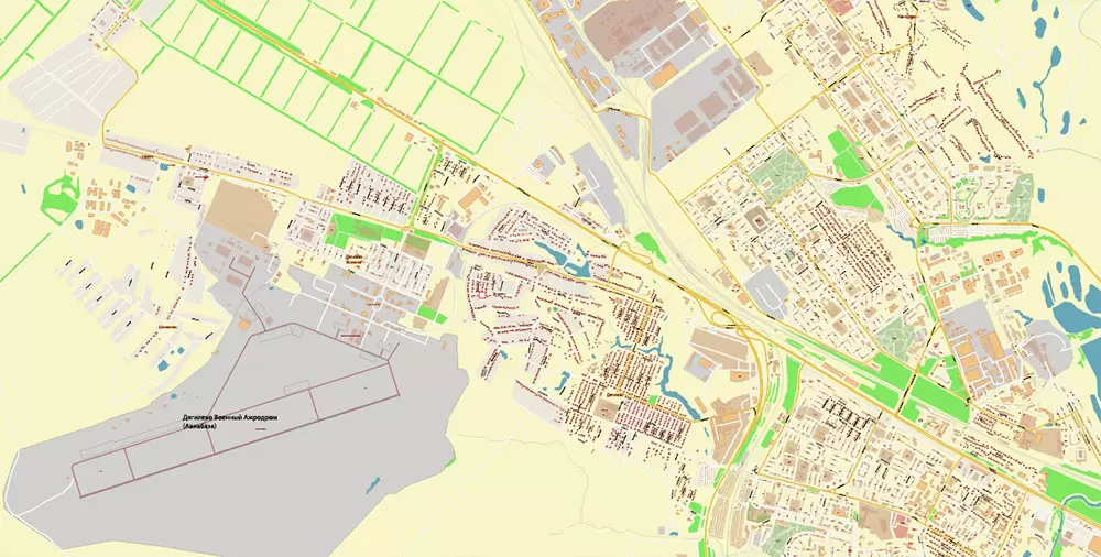 Ryazan Russia PDF Vector Map: High Detailed editable Adobe PDF in layers, + Housenumbers