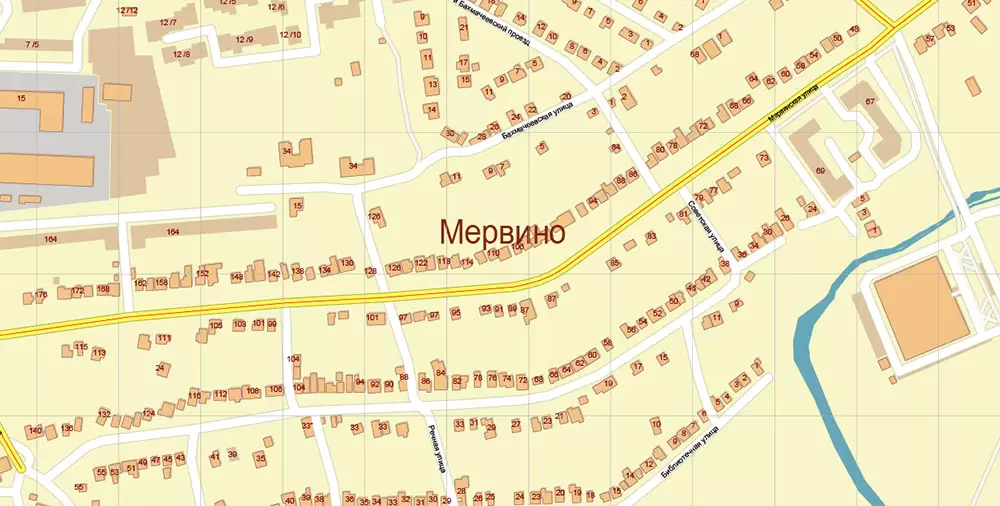 Ryazan Russia PDF Vector Map: High Detailed editable Adobe PDF in layers, + Housenumbers