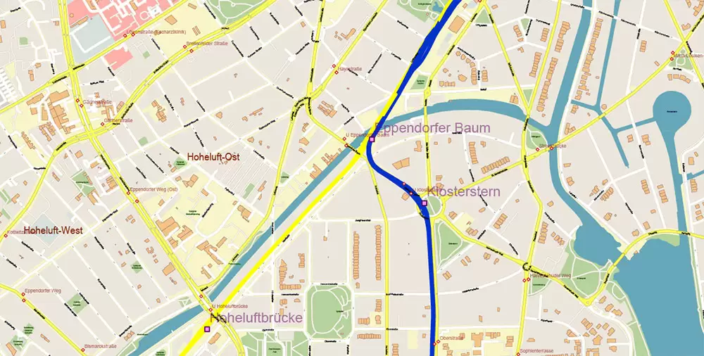 Hamburg Germany PDF Vector Map: Full Extra High Detailed (+ subway lines and stations + all bus stops) editable Adobe PDF in layers