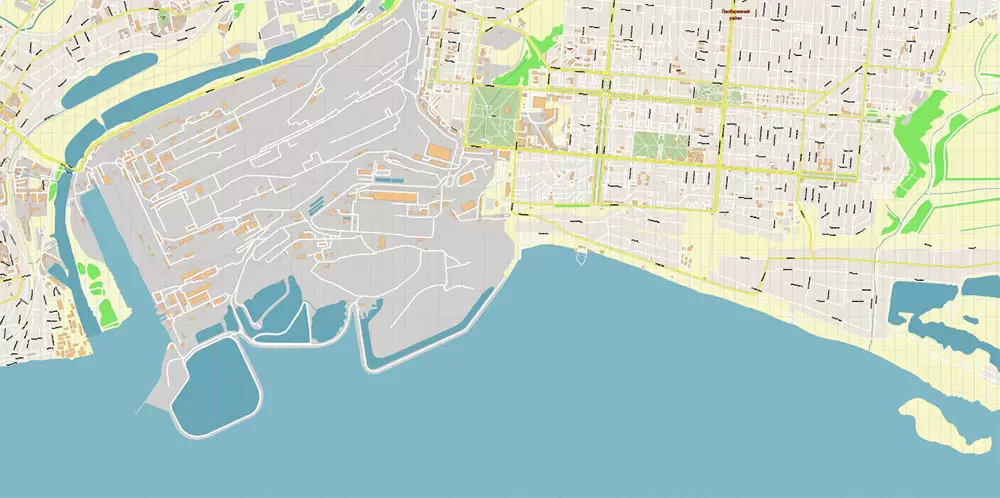 Mariupol Ukraine Map Vector Exact City Plan High Detailed Street Map editable Adobe Illustrator in layers