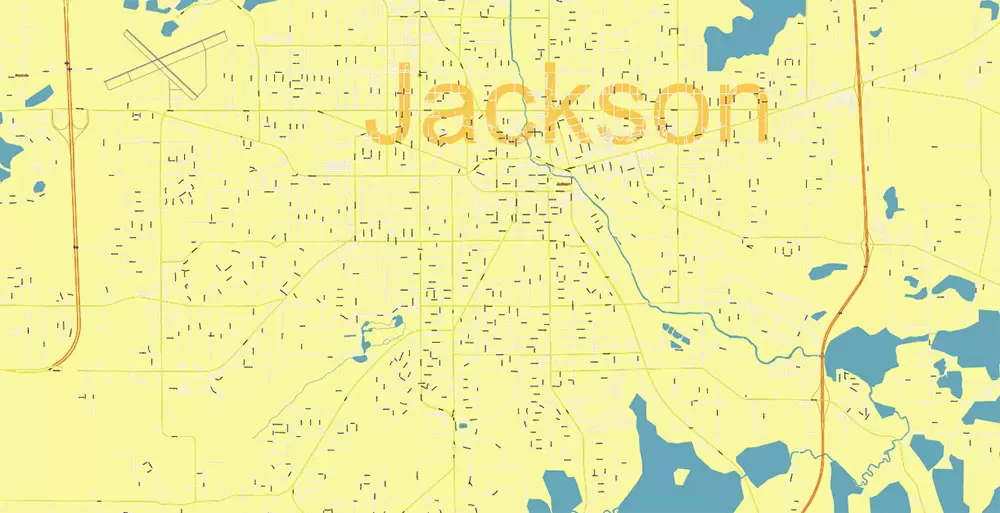 Michigan South-East area, US Vector Map: Extra High Detailed in 2 parts (all roads and streets with names) + Counties editable Adobe Illustrator in layers
