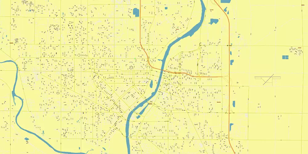 Michigan South-East area, US Vector Map: Extra High Detailed in 2 parts (all roads and streets with names) + Counties editable Adobe Illustrator in layers