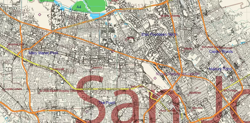 California State US PDF Vector Map: Exact Roads Plan High Detailed Street Map + Counties + Zipcodes editable Adobe PDF in layers