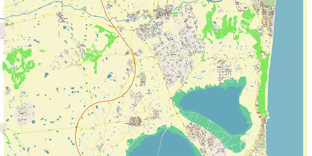 Quesada Torrevieja Spain Map Vector Exact City Plan High Detailed Street Map editable Adobe Illustrator in layers