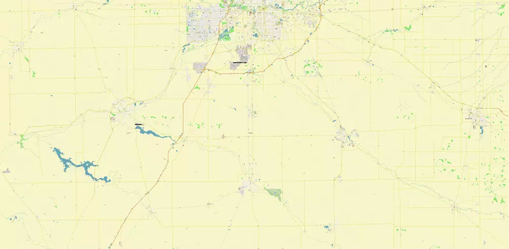 Fort Wayne Indiana US Area PDF Vector Map: City Plan High Detailed Street Map editable Adobe PDF in layers