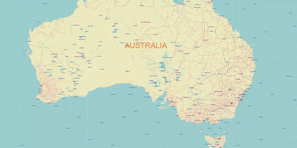 World Geo Lat-Long Projection Political PDF Vector Map High detailed fully editable, Adobe PDF in Layers