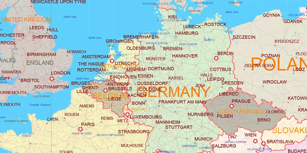 World Mercator Projection Political Vector Map High detailed fully editable, Adobe Illustrator