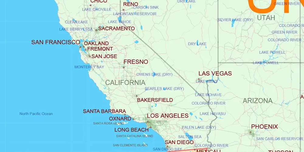 World Mercator Projection Political Vector Map High detailed fully editable, Adobe Illustrator