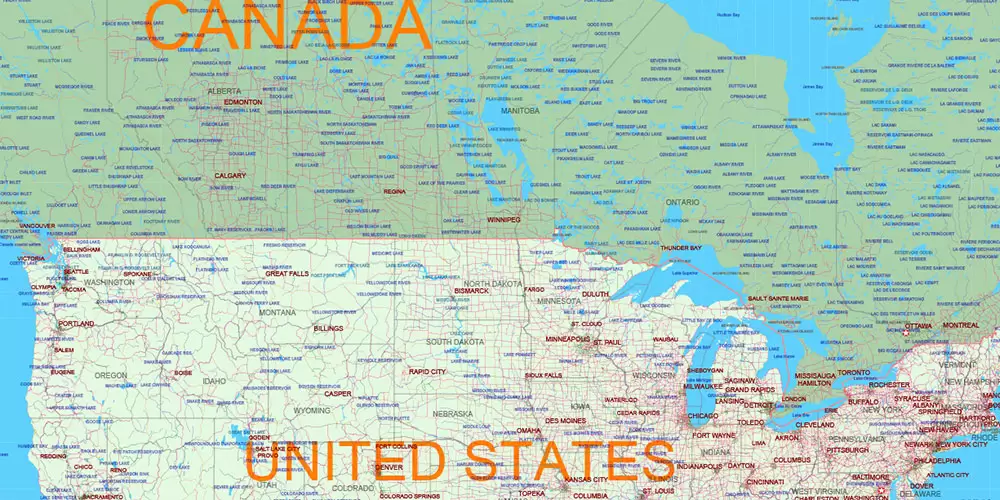 World Mercator Projection Political Vector Map High detailed fully editable, Adobe Illustrator