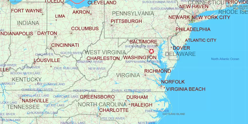 World Mercator Projection Political Vector Map High detailed fully editable, Adobe Illustrator