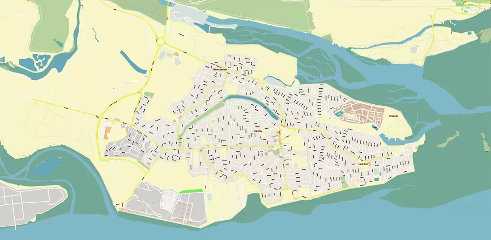 Basildon UK PDF Vector Map: City Plan High Detailed Street Map editable Adobe PDF in layers