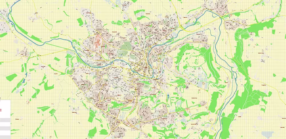 Bath UK Map Vector City Plan High Detailed Street Map editable Adobe Illustrator in layers
