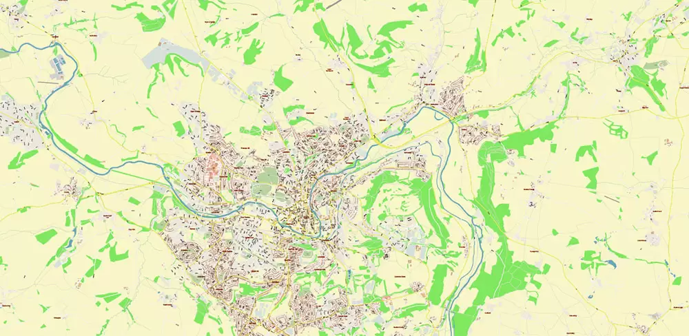 Bath UK Map Vector City Plan High Detailed Street Map editable Adobe Illustrator in layers