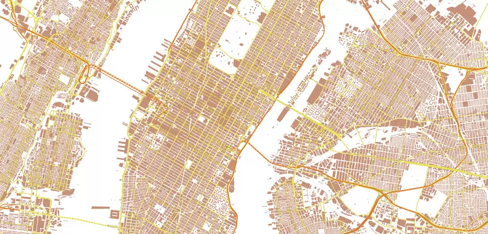 New York City: Manhattan + Long Island NY US Map Vector City Plan High Detailed Street Map editable Adobe Illustrator in layers