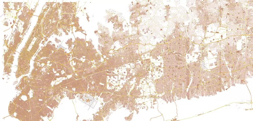 New York City: Manhattan + Long Island NY US Map Vector City Plan High Detailed Street Map editable Adobe Illustrator in layers