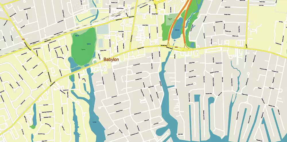 New York City: Manhattan + Long Island NY US Map Vector City Plan High Detailed Street Map editable Adobe Illustrator in layers