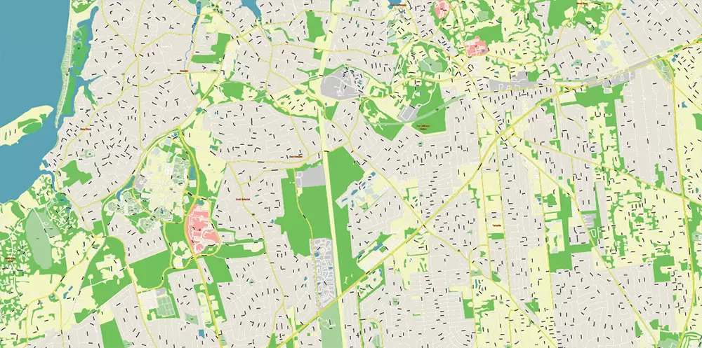 New York City: Manhattan + Long Island NY US Map Vector City Plan High Detailed Street Map editable Adobe Illustrator in layers