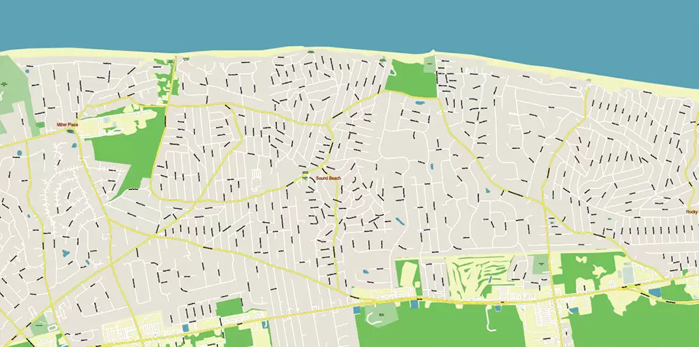 New York City: Manhattan + Long Island NY US Map Vector City Plan High Detailed Street Map editable Adobe Illustrator in layers