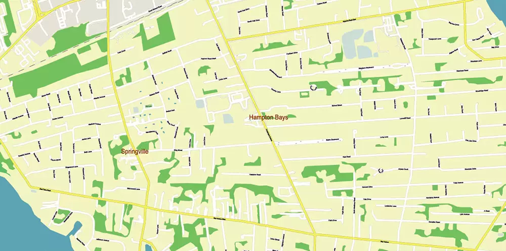 New York City: Manhattan + Long Island NY US Map Vector City Plan High Detailed Street Map editable Adobe Illustrator in layers