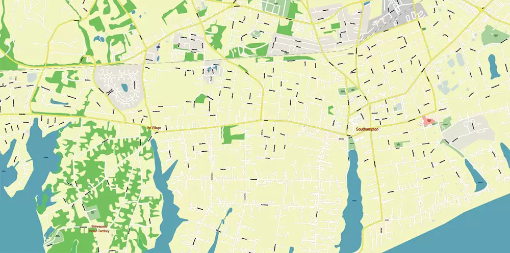 New York City: Manhattan + Long Island NY US Map Vector City Plan High Detailed Street Map editable Adobe Illustrator in layers