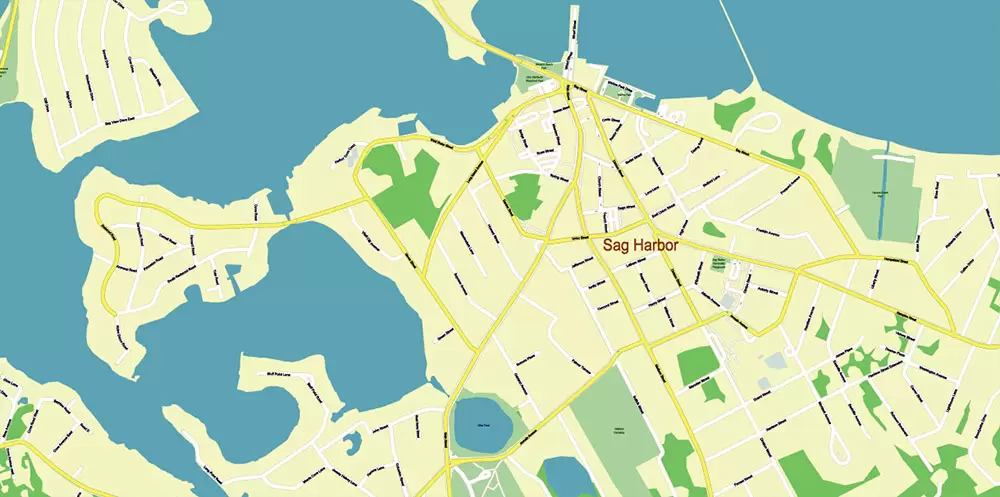 New York City: Manhattan + Long Island NY US Map Vector City Plan High Detailed Street Map editable Adobe Illustrator in layers