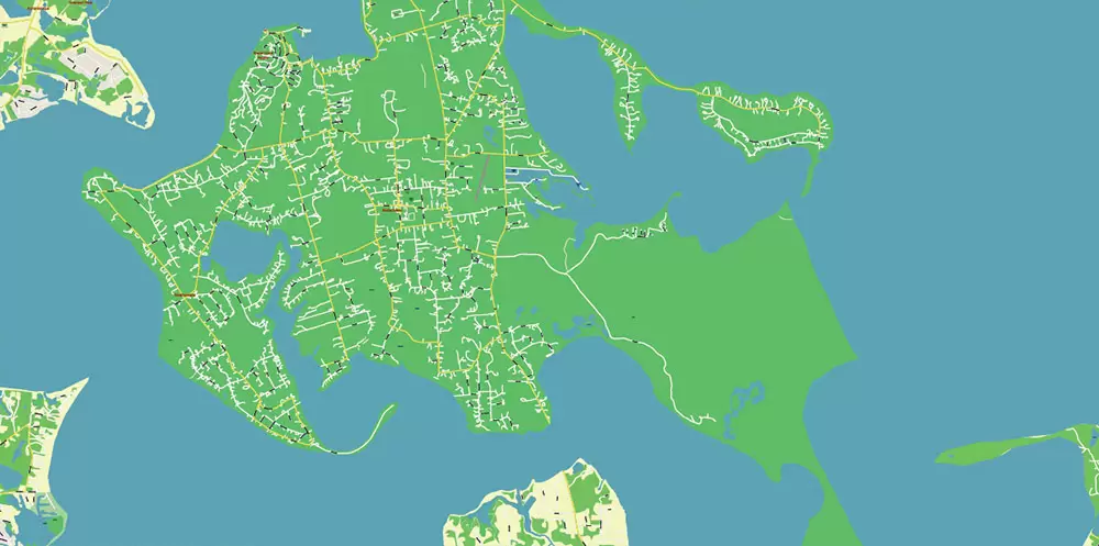 New York City: Manhattan + Long Island NY US Map Vector City Plan High Detailed Street Map editable Adobe Illustrator in layers