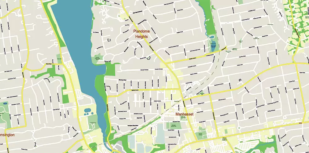 New York City: Manhattan + Long Island NY US Map Vector City Plan High Detailed Street Map editable Adobe Illustrator in layers