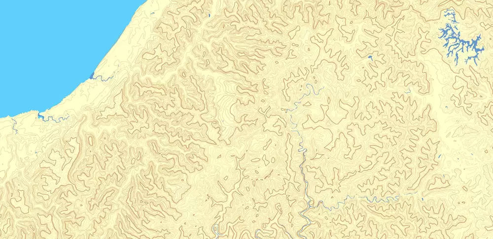 New Zealand complete country Map Vector Extra High Detailed Street Road Map + relief Isolines editable Adobe Illustrator in layers