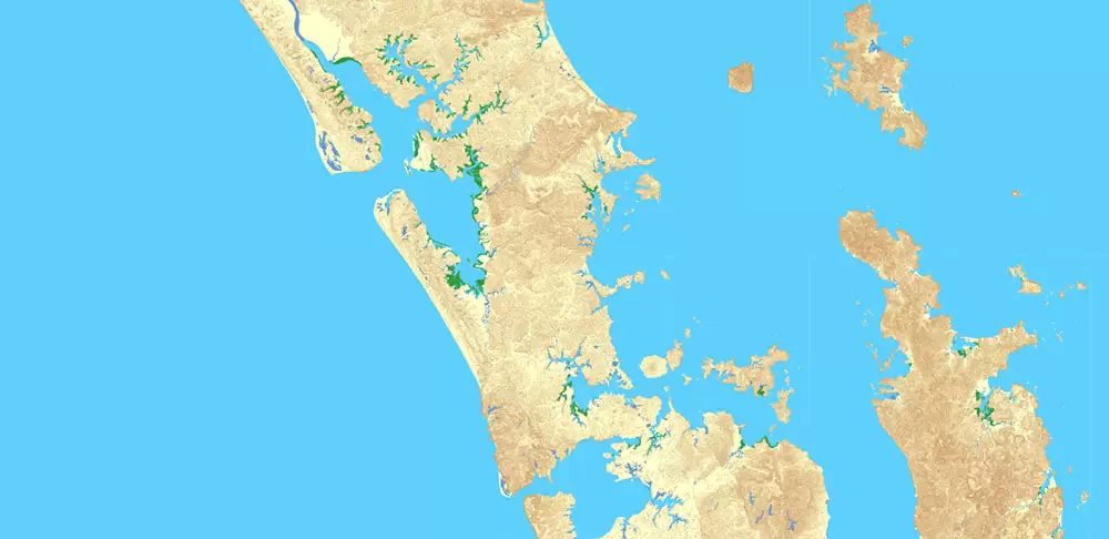 New Zealand complete country Map Vector Extra High Detailed Street Road Map + relief Isolines editable Adobe Illustrator in layers