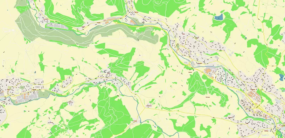 Cardiff UK PDF Vector Map: City Plan High Detailed Street Map editable Adobe PDF in layers