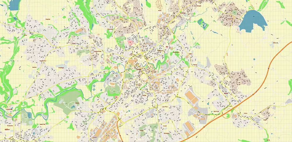 Oldham + New Moston + Rochdale UK Map Vector City Plan High Detailed Street Map editable Adobe Illustrator in layers