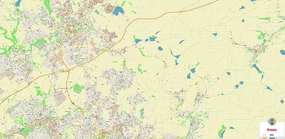 Oldham + New Moston + Rochdale UK Map Vector City Plan High Detailed Street Map editable Adobe Illustrator in layers