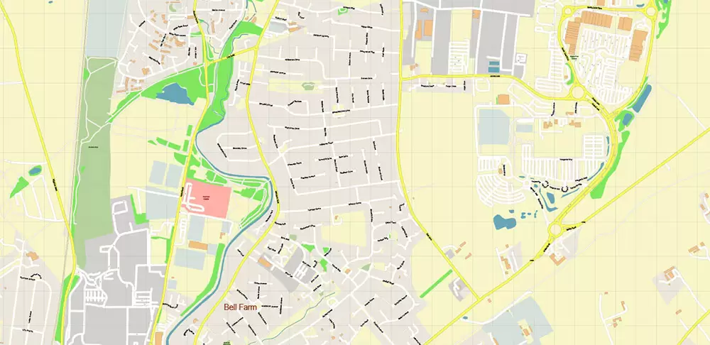York Area UK Map Vector City Plan High Detailed Street Map editable Adobe Illustrator in layers