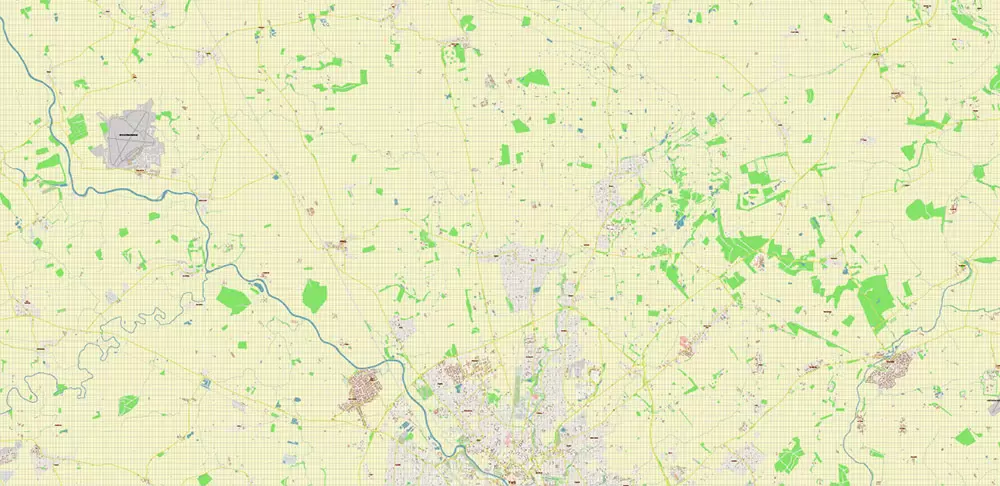 York Area UK Map Vector City Plan High Detailed Street Map editable Adobe Illustrator in layers