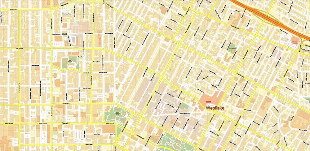 Hollywood California US Map Vector City Plan High Detailed Street Map editable Adobe Illustrator in layers