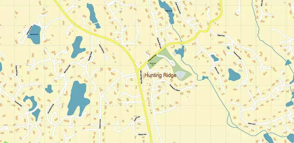 Stamford Connecticut US Vector Map: High Detailed Street Map editable Adobe Illustrator in layers