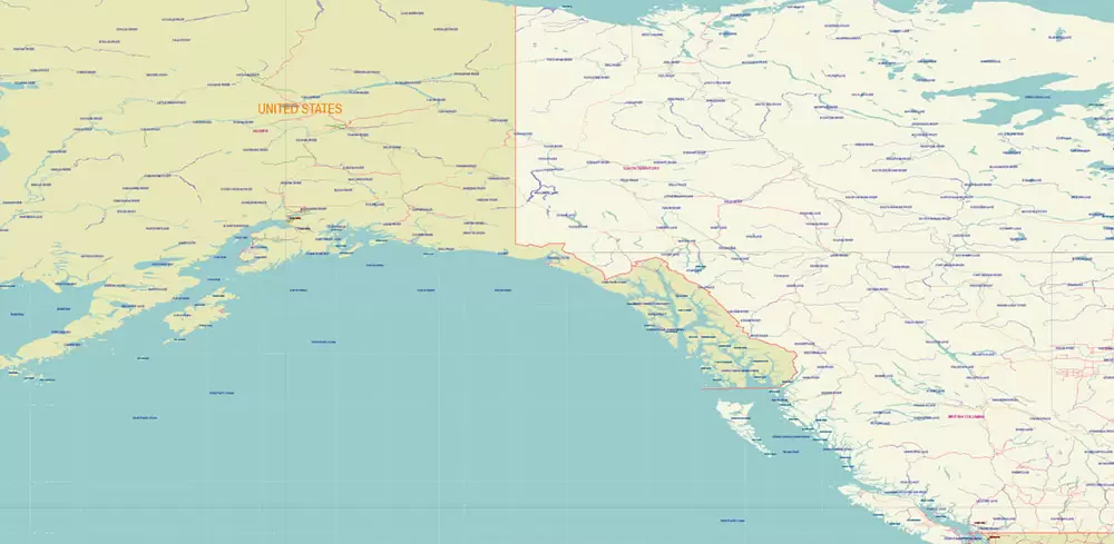 World Geo Lat-Long Projection Political Vector Map (1989 year, USSR) High detailed fully editable, Adobe Illustrator