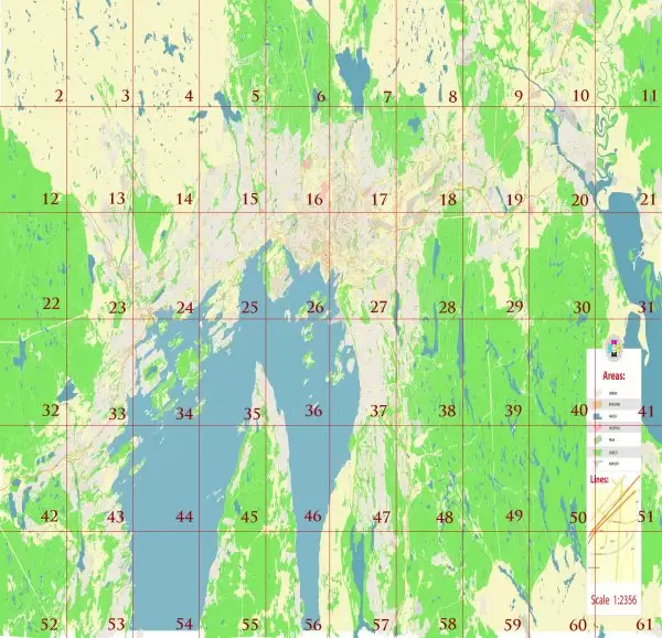 Oslo Norway Tourist Map multi-page atlas, contains 60 pages vector PDF