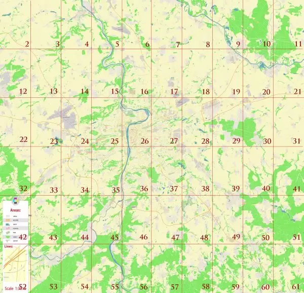 Prague Czech Republic Tourist Map multi-page atlas, contains 60 pages vector PDF