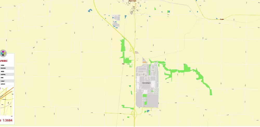 Princeton Indiana US Map Vector Extra High Detailed Street Map editable Adobe Illustrator in layers
