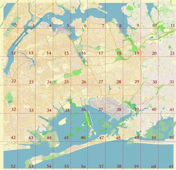 Queens New York City US Tourist Map multi-page atlas, contains 60 pages vector PDF