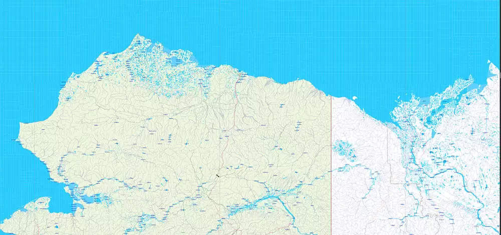 United States and Canada Vector Map main Roads Cities States Counties editable layered Adobe Illustrator