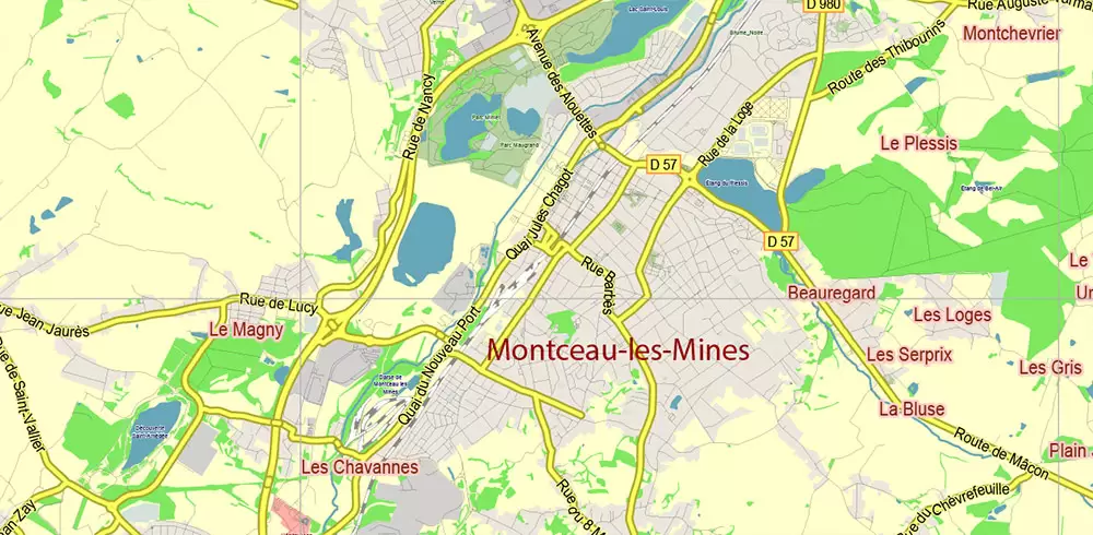 Bourgogne France Vector Map exact extra detailed All Roads Cities Towns map editable Layered Adobe Illustrator