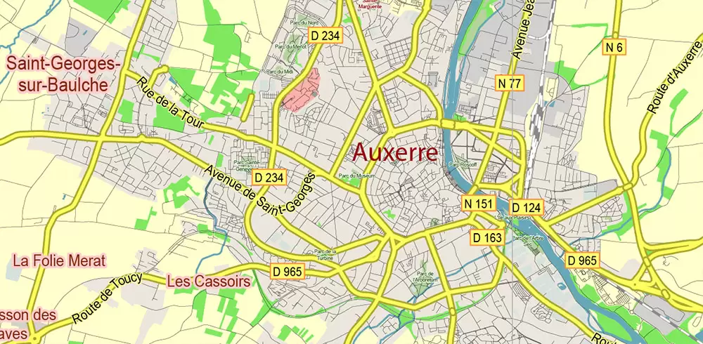 Bourgogne France Vector Map exact extra detailed All Roads Cities Towns map editable Layered Adobe Illustrator